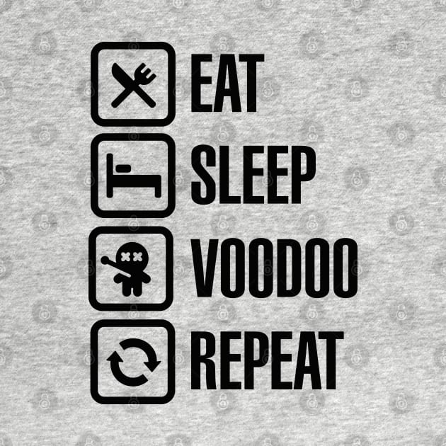 Eat sleep voodoo repeat black magic voodoo doll (black) by LaundryFactory